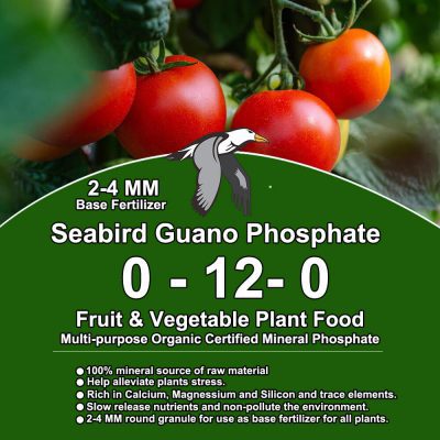 2 to 4 mm granular seabird guano for base application and broadcast spreading