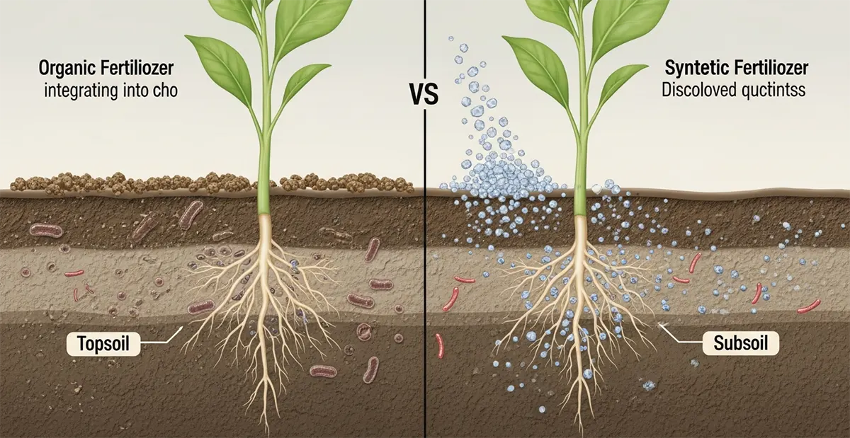 How organic and synthetic fertilizers work differently
