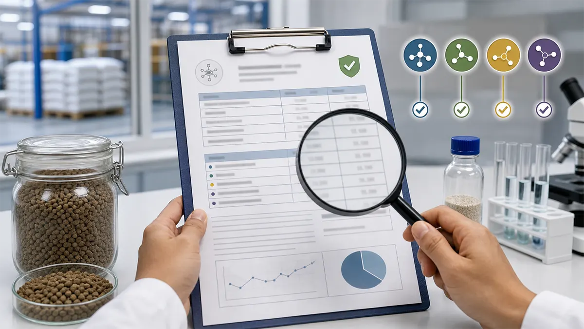 Certificate of Analysis review for organic fertilizer supplier verification