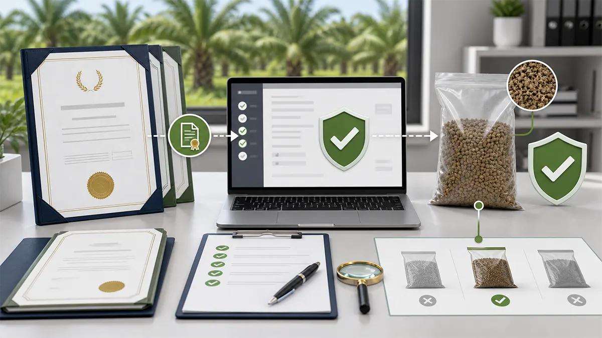 Organic certification verification for fertilizer product scope and formulation